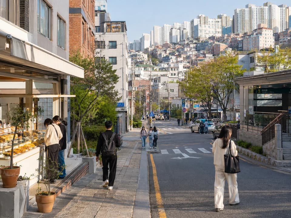 首尔清晨街区气氛