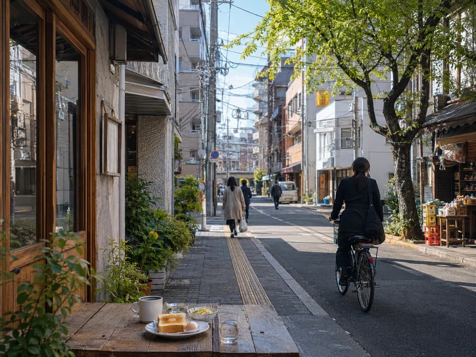 福冈清晨街区气氛